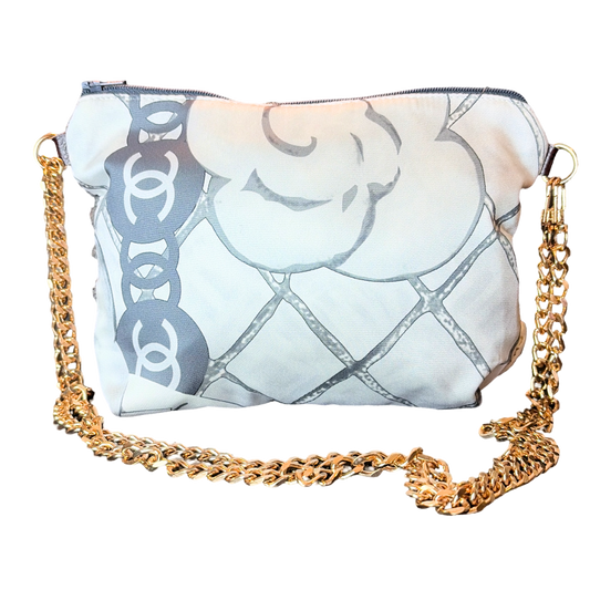 CC Camellia Gris Vintage Scarf Crossbody Bag