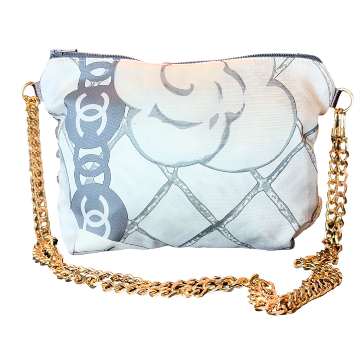 CC Camellia Gris Vintage Scarf Crossbody Bag