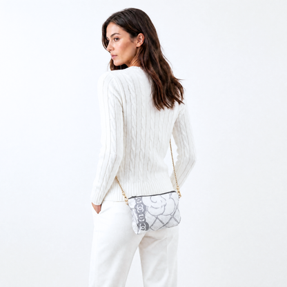CC Camellia Gris Vintage Scarf Crossbody Bag