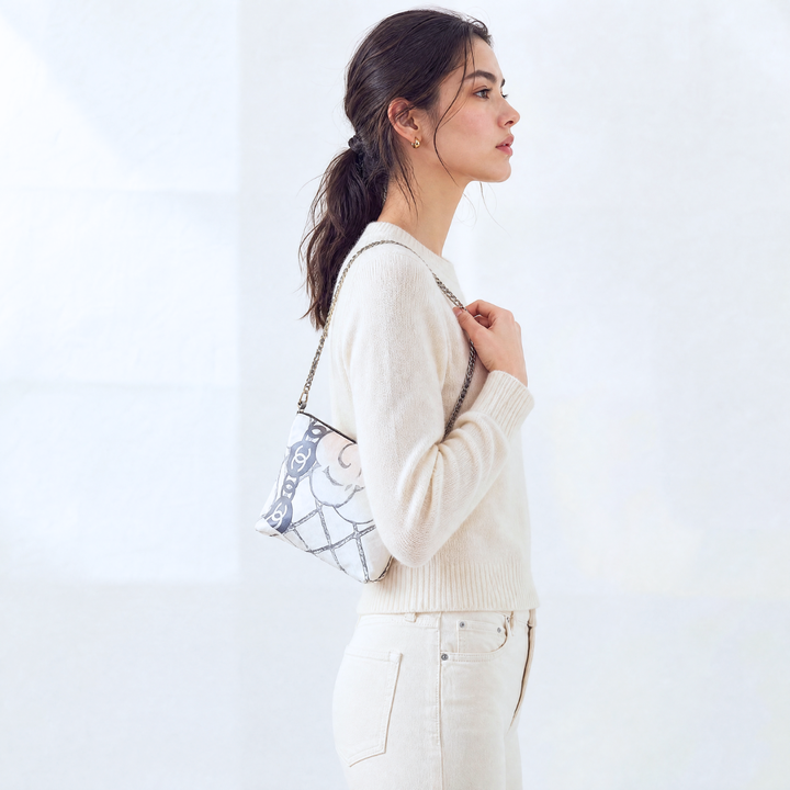 CC Camellia Gris Vintage Scarf Crossbody Bag