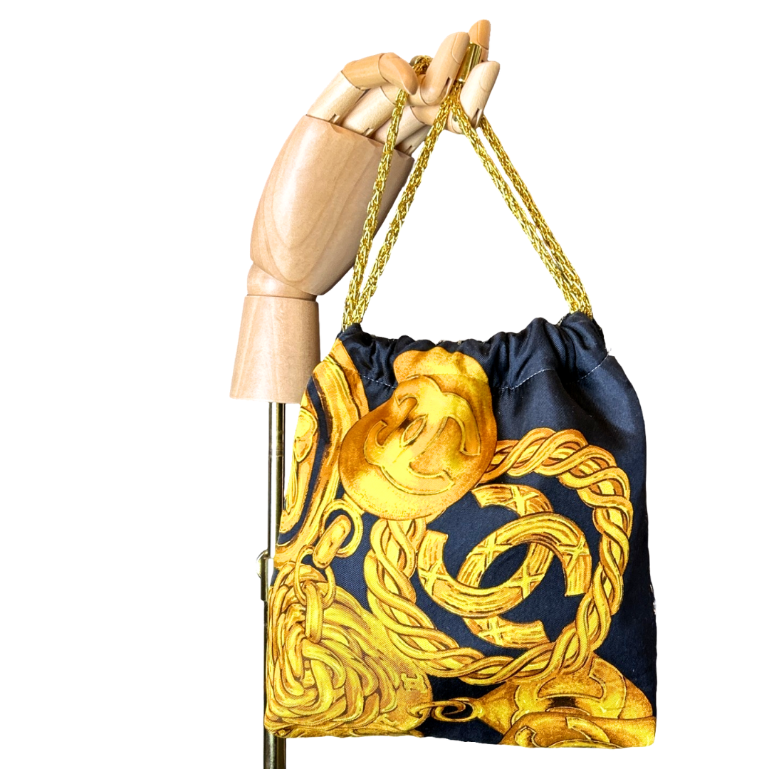 Chanel CC Logo  Charms Scarf | Chanel Crossbody Bag at Vintage Luxe Up