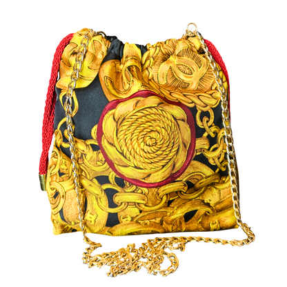Chanel CC Logo  Charms Scarf | Chanel Crossbody Bag at Vintage Luxe Up