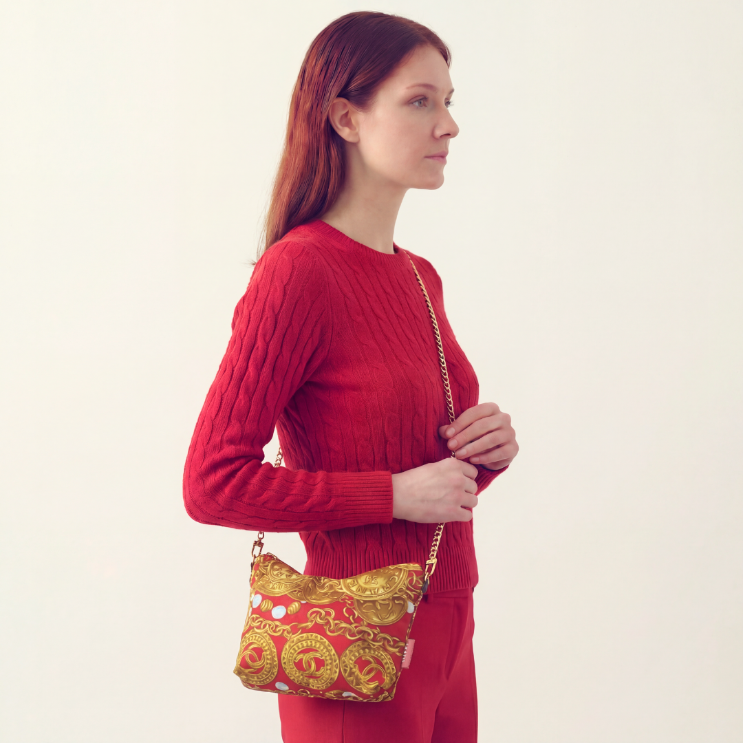 Chanel Rouge Crossbody from Vintage Silk Scarf | Vintage Luxe Up