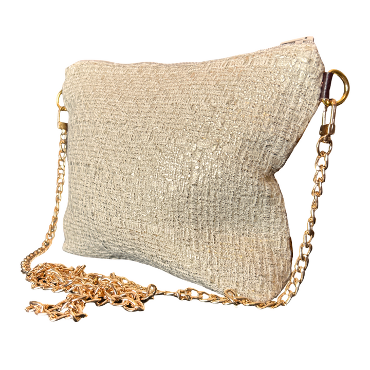 CC Logo Ivory Vintage Scarf Crossbody Bag