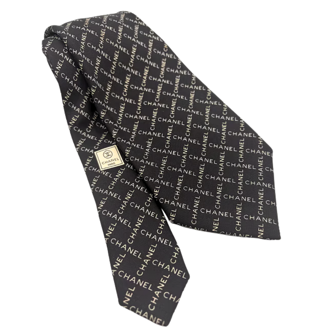Chanel Logo Black Necktie