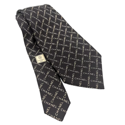 Chanel Logo Black Necktie