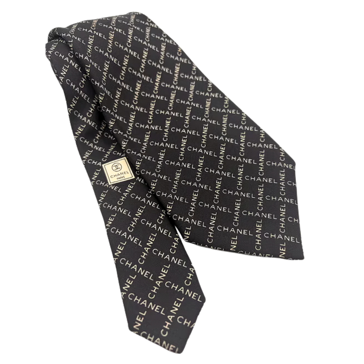 Chanel Logo Black Necktie