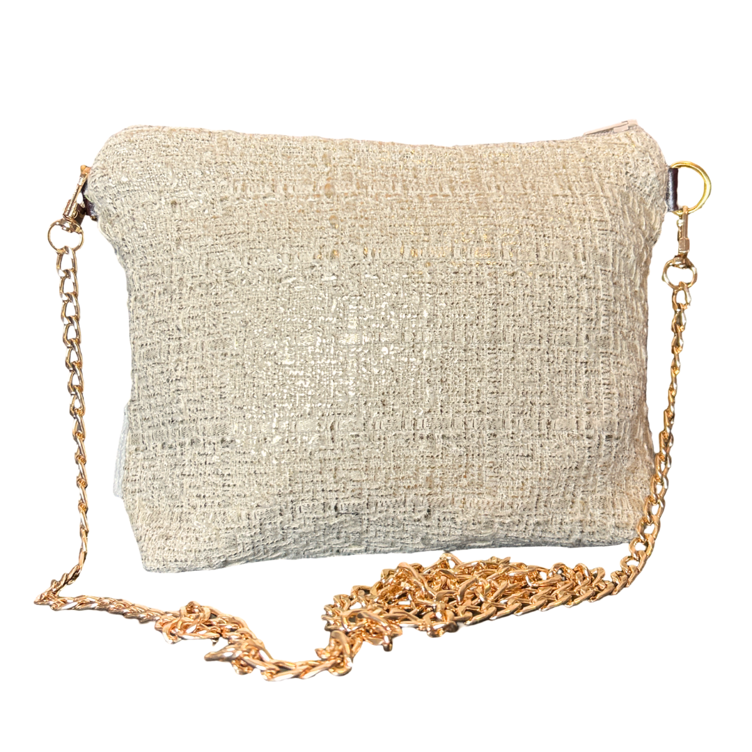 CC Logo Ivory Vintage Scarf Crossbody Bag