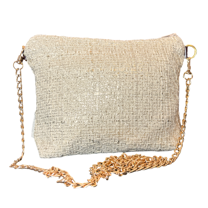 CC Logo Ivory Vintage Scarf Crossbody Bag