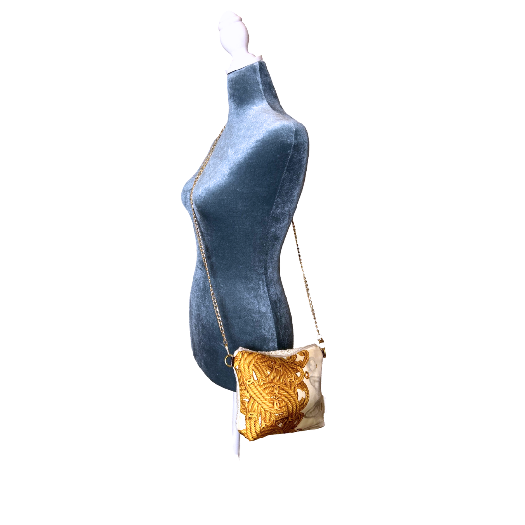 Chanel CC Logo Scarf | Chanel Crossbody Bag at Vintage Luxe Up