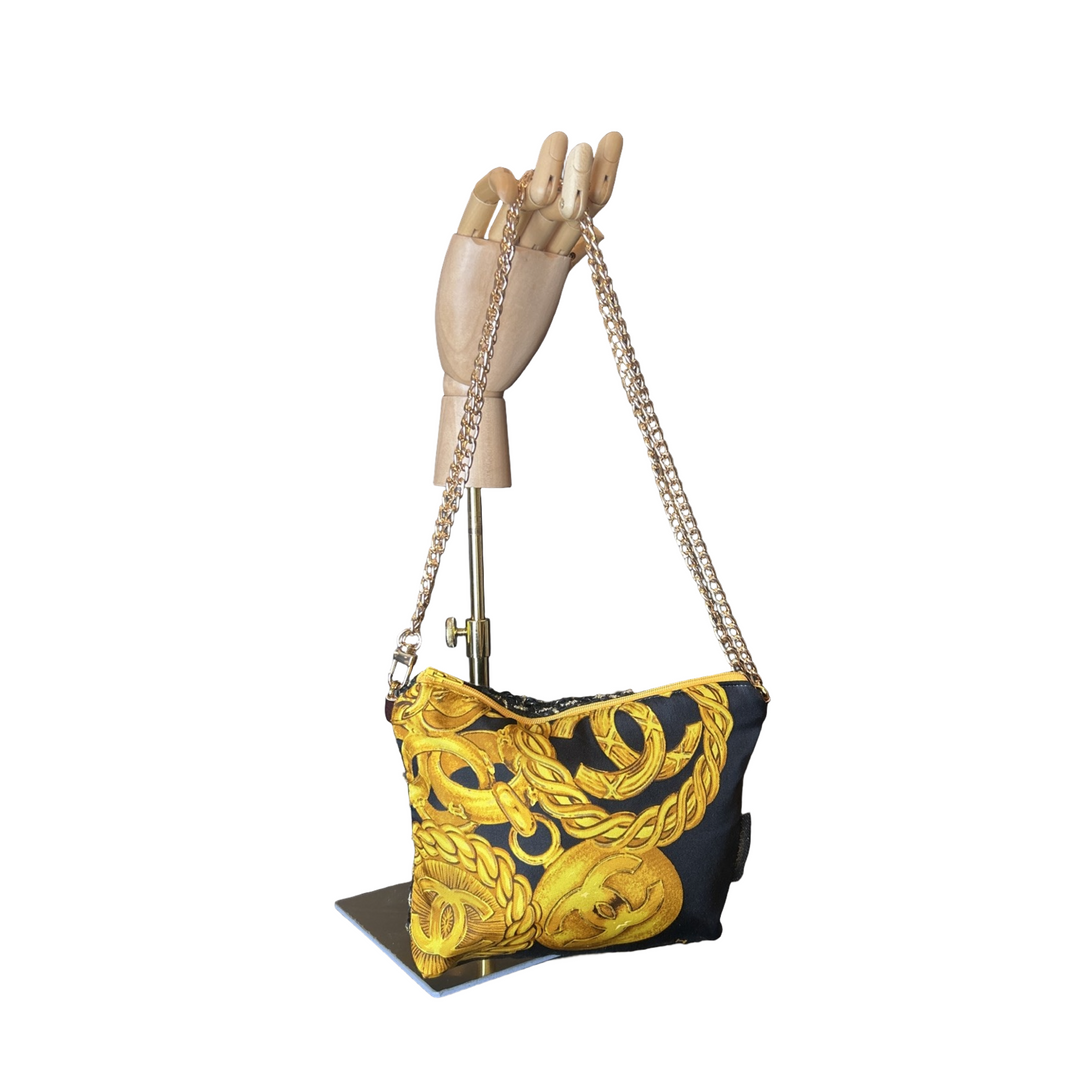 Chanel CC Logo Scarf | Chanel Crossbody Bag at Vintage Luxe Up