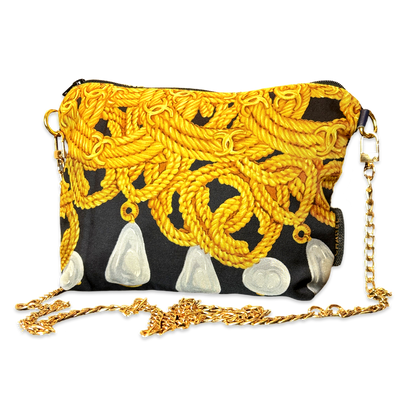 CC Chain Noir Vintage Scarf Crossbody Bag