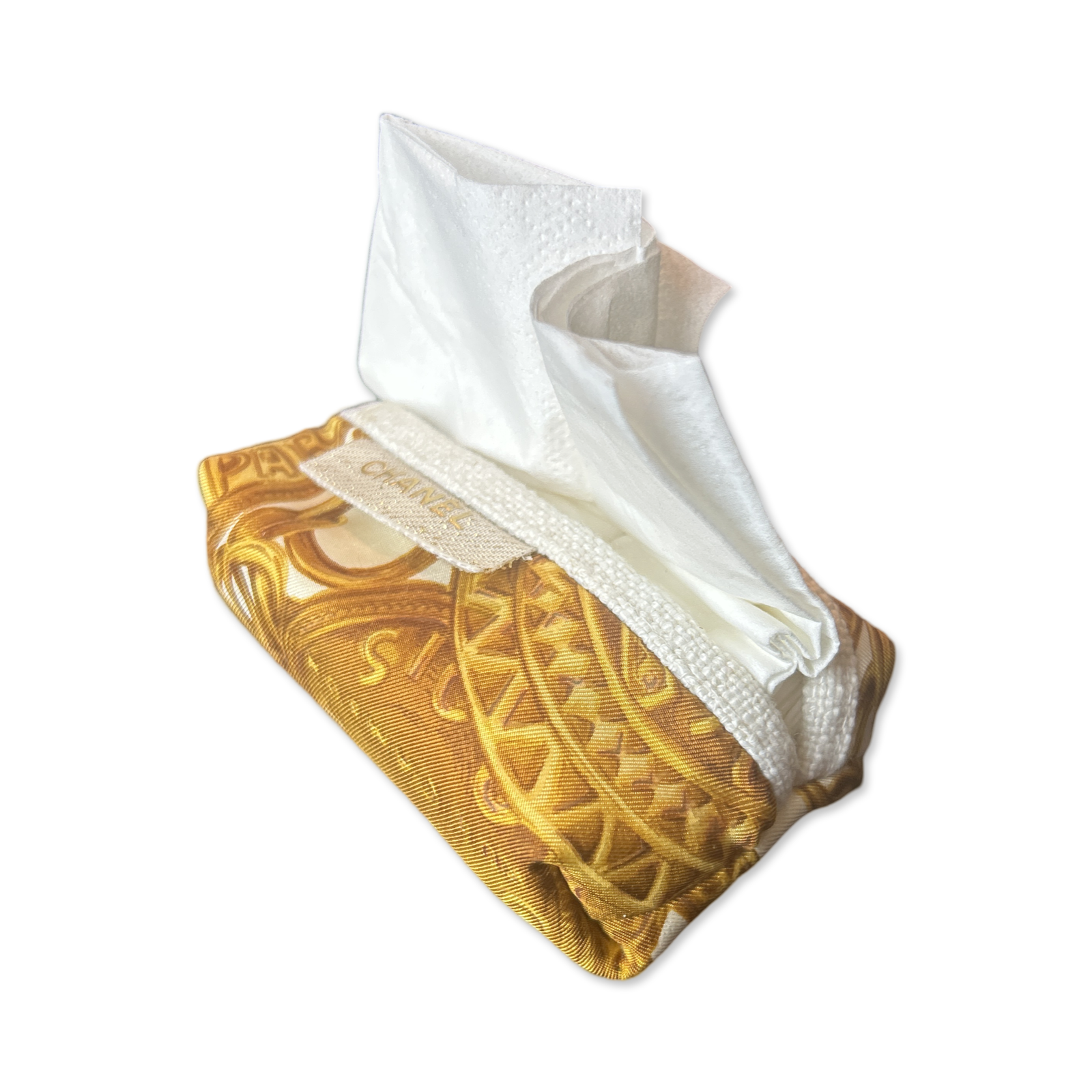 Chanel Gold Coins Scarf | Travel Tissue Pouch
