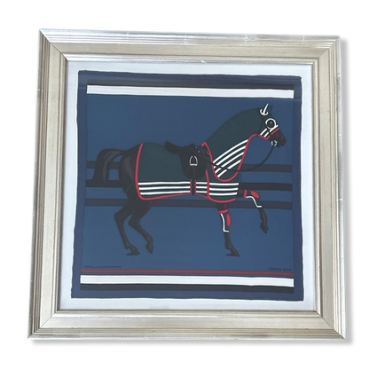 Framed Hermes Scarf Cheval a la Couvertures