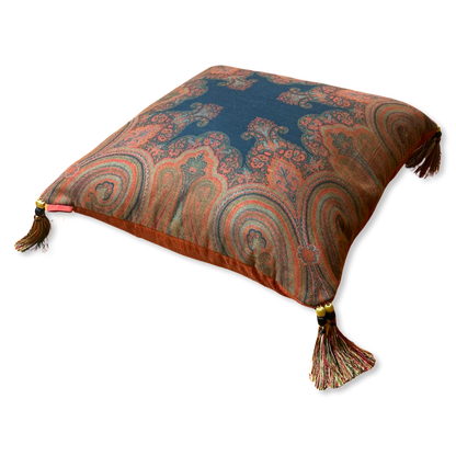 Cinnabar Paisley Vintage Cashmere Scarf Pillows