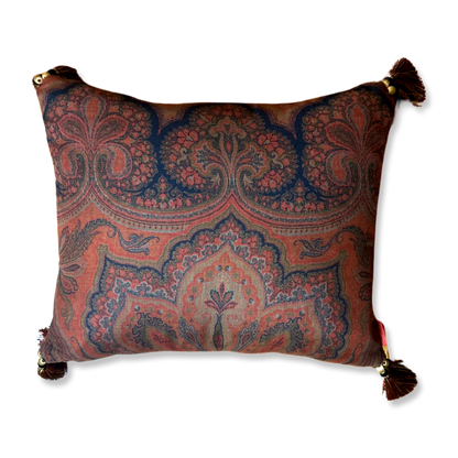 Cinnabar Paisley Vintage Cashmere Scarf Pillows