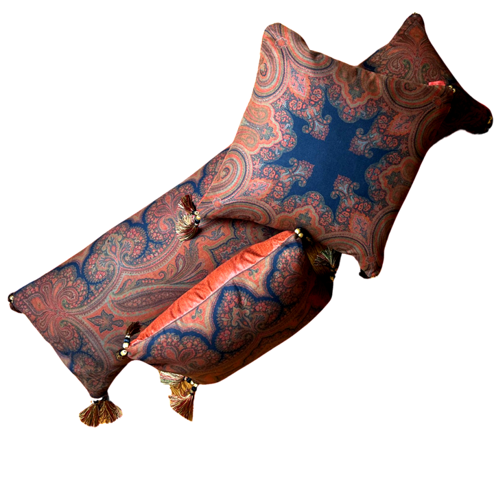 Vintage Etro Pillow Cinnabar Paisley Vintage Cashmere Scarf Pillows at Vintage Luxe Up