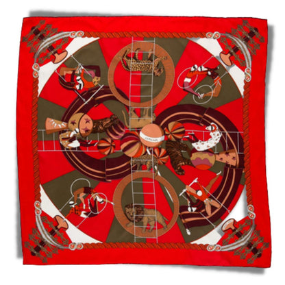 Circus Framed Vintage Silk Scarf 32"