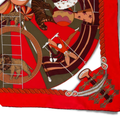 Circus Framed Vintage Silk Scarf 32"