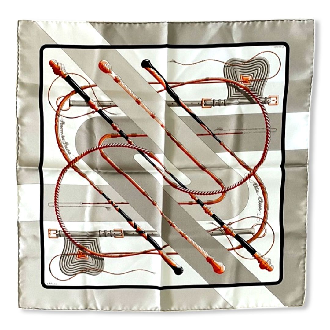 Clic Clac Framed Vintage Silk Scarf 20"