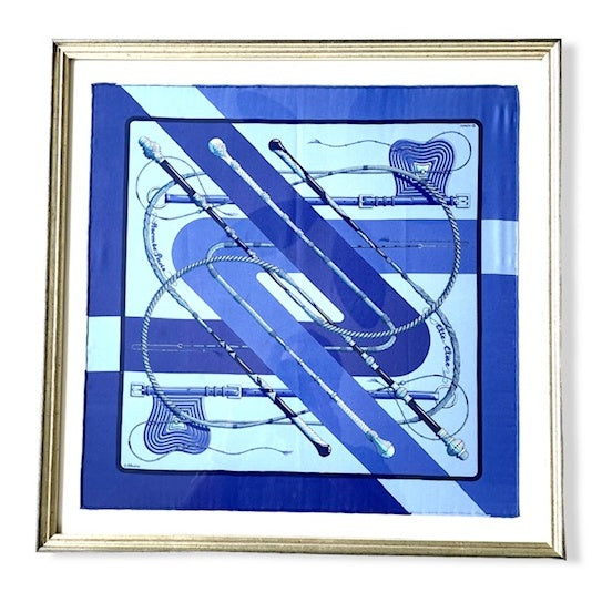 Framed Hermes Scarf Clic Clac Framed Vintage Silk Scarf 20" Vintage Hermes at Vintage Luxe Up