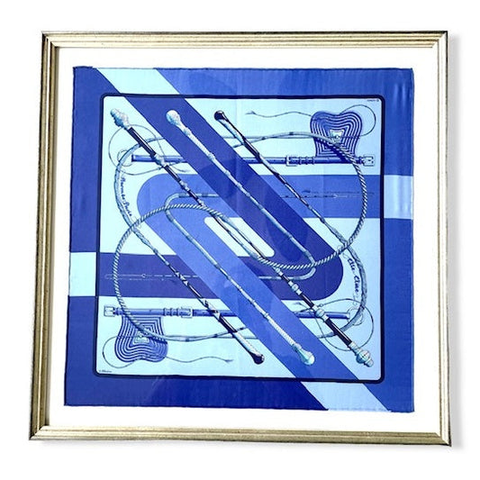 Framed Hermes Scarf Clic Clac Framed Vintage Silk Scarf 20" Vintage Hermes at Vintage Luxe Up