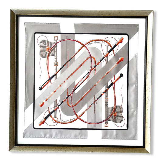 Framed Hermes Scarf Clic Clac Framed Vintage Silk Scarf 20" Vintage Hermes at Vintage Luxe Up