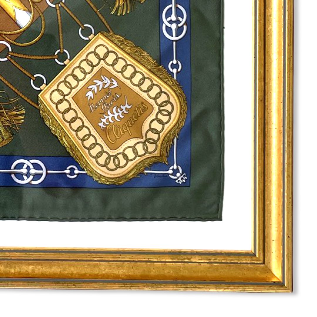 Cliquetis Framed Vintage Silk Scarf 20"