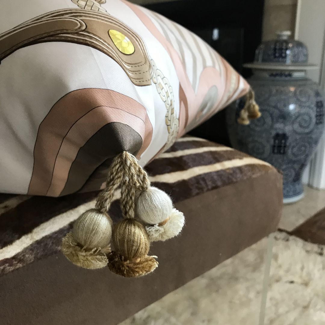 Coaching Vintage Silk Scarf Pillow 28"