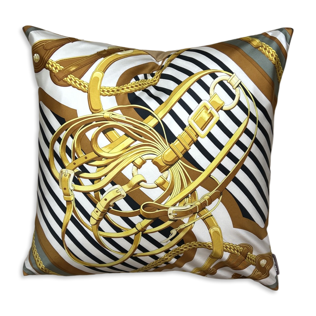 Hermes Coaching Scarf | Hermes Pillow exclusively at Vintage Luxe Up