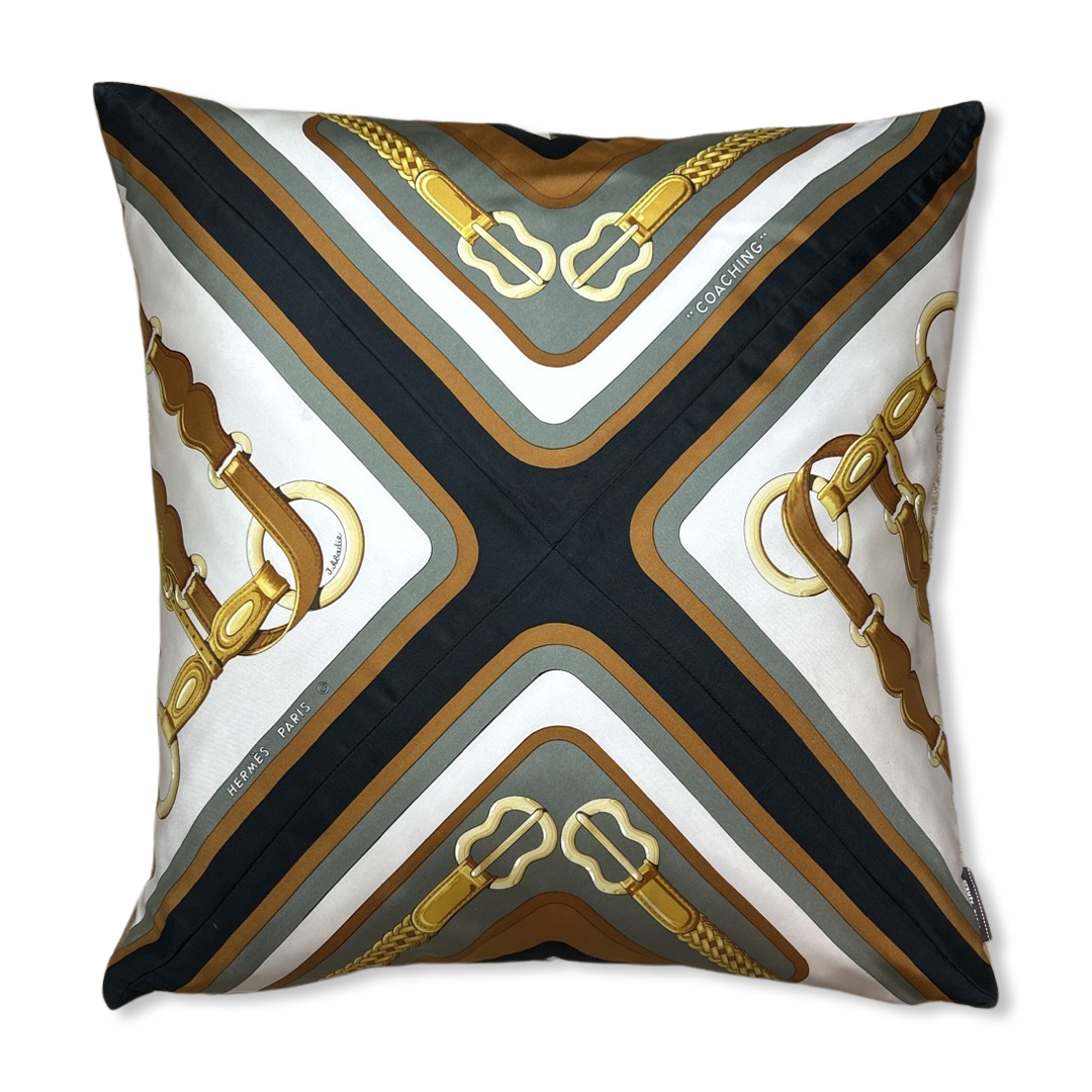 Coaching Vintage Silk Scarf Pillows 24"