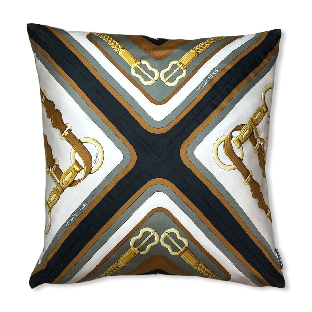 Hermes Coaching Scarf | Hermes Pillow exclusively at Vintage Luxe Up