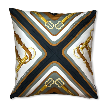 Hermes Coaching Scarf | Hermes Pillow exclusively at Vintage Luxe Up