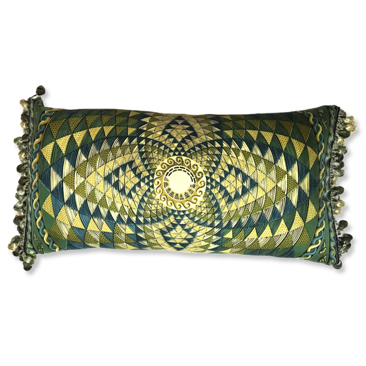 Corinth Vintage Silk Scarf Lumbar Pillow 35"
