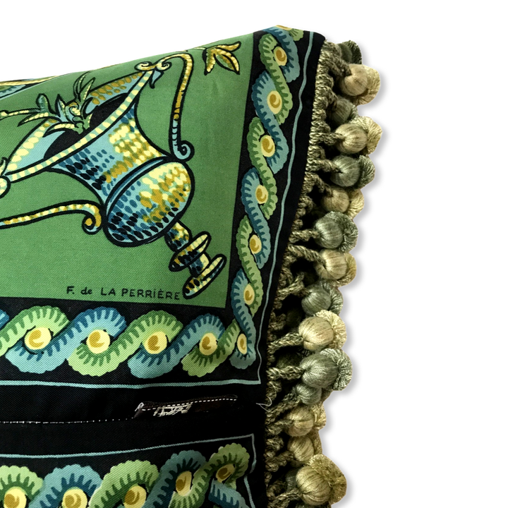 Corinth Vintage Silk Scarf Lumbar Pillow 35"