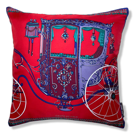 Vintage Hermes Pillow Coupe de Gala Silk Scarf Pillow 17" at Vintage Luxe Up