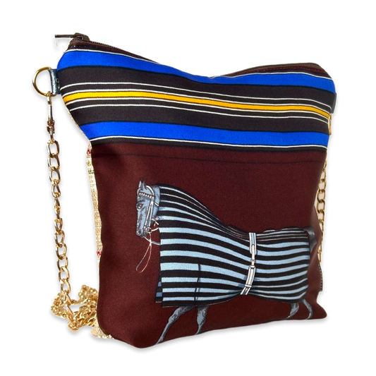 Vintage Hermes Crossbody Bag Couvertures et Tenues du Jour Brown Vintage Scarf Crossbody Bag at Vintage Luxe Up