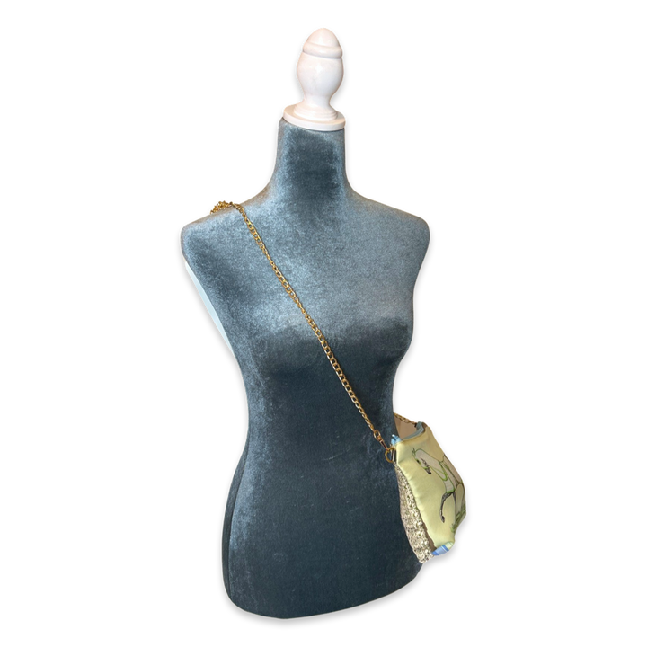 Couvertures et Tenues du Jour Celadon Vintage Scarf Crossbody Bag