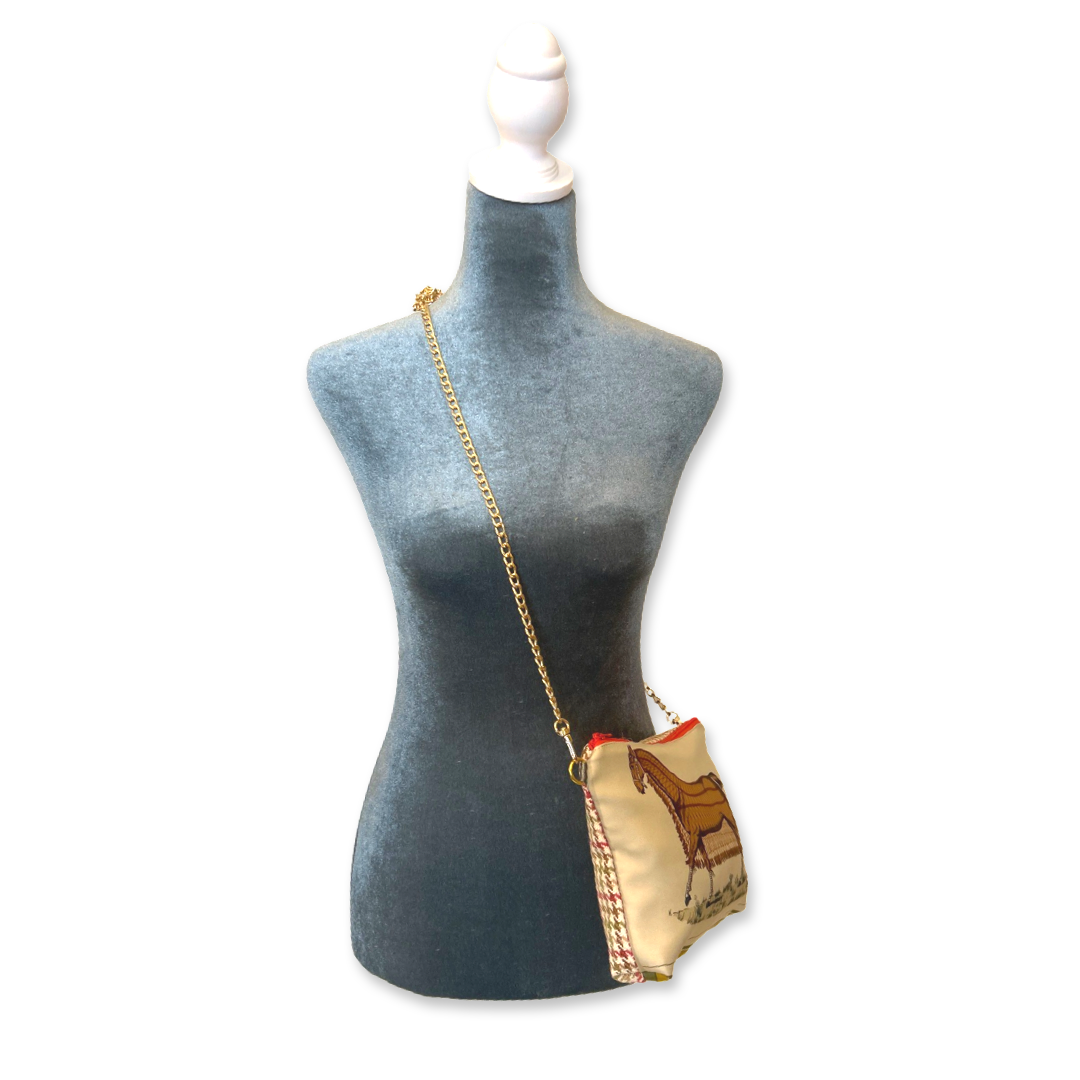 Couvertures et Tenues du Jour Neutral Vintage Scarf Crossbody Bag