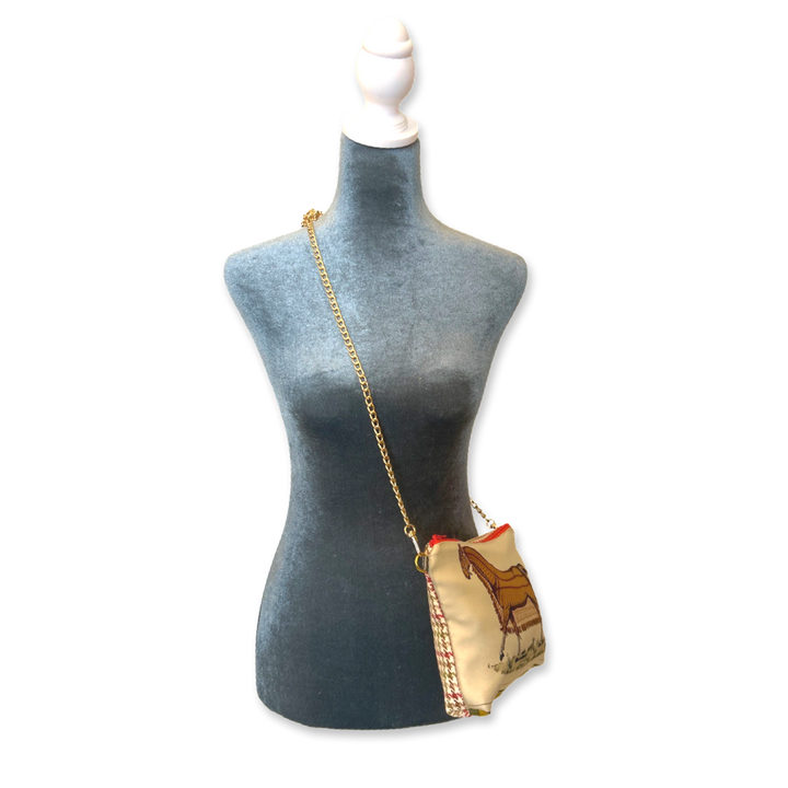 Couvertures et Tenues du Jour Neutral Vintage Scarf Crossbody Bag