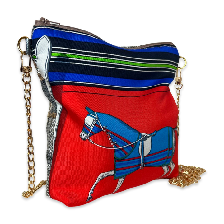 Vintage Hermes Crossbody Bag Couvertures et Tenues du Jour Red Vintage Scarf Crossbody Bag at Vintage Luxe Up