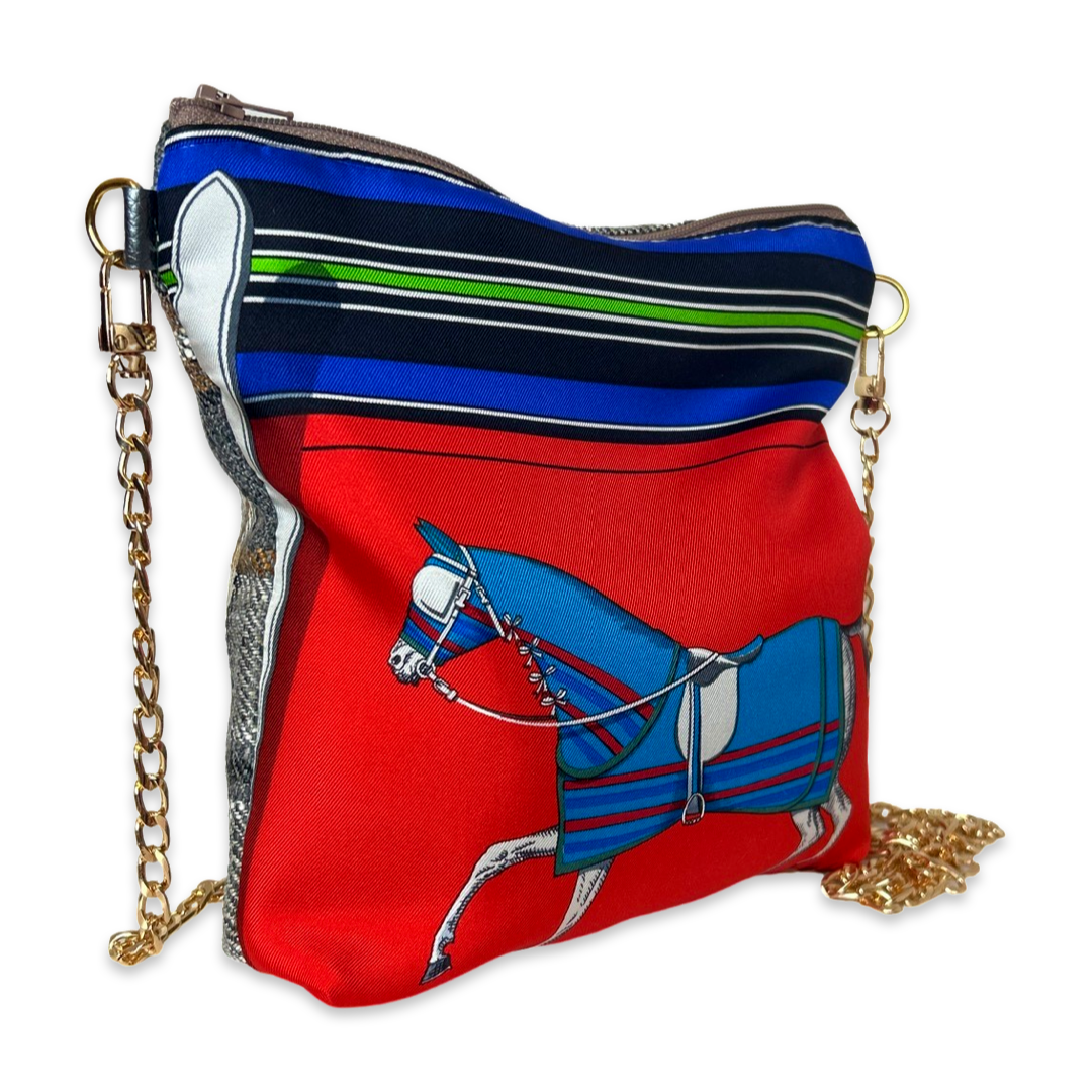 Vintage Hermes Crossbody Bag Couvertures et Tenues du Jour Red Vintage Scarf Crossbody Bag at Vintage Luxe Up