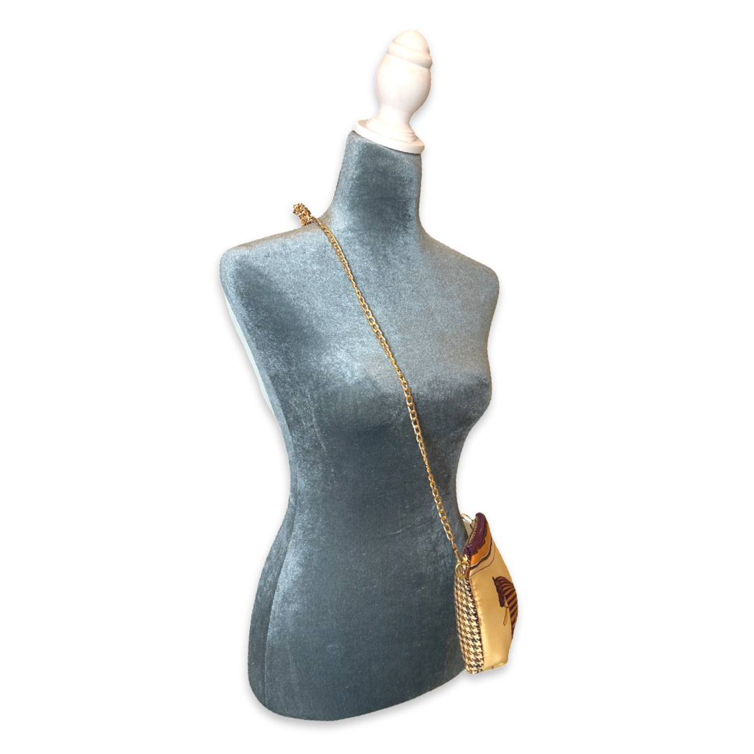Couvertures et Tenues du Jour Tan Vintage Scarf Crossbody Bag