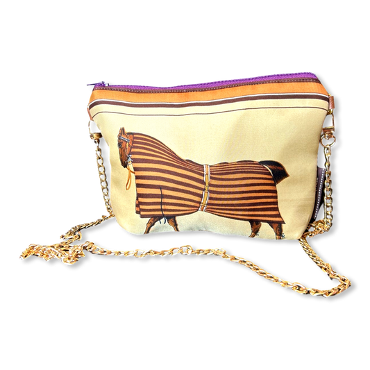 Vintage Hermes Crossbody Bag Couvertures et Tenues du Jour Tan Vintage Scarf Crossbody Bag at Vintage Luxe Up