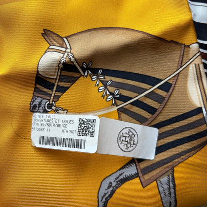 Vintage Hermes Blanket Couvertures et Tenues du Jour Vintage Silk Scarf & Cashmere Throw Blanket at Vintage Luxe Up
