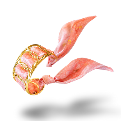 GG Horsebit Pink Vintage Scarf Cuff Bracelet