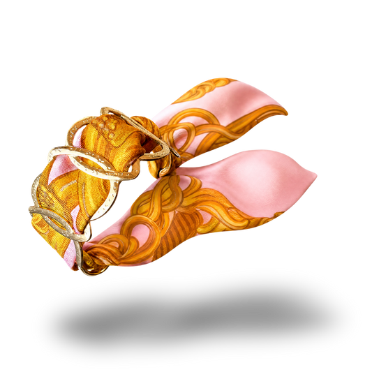 CC Chain Pink Vintage Scarf Cuff Bracelet