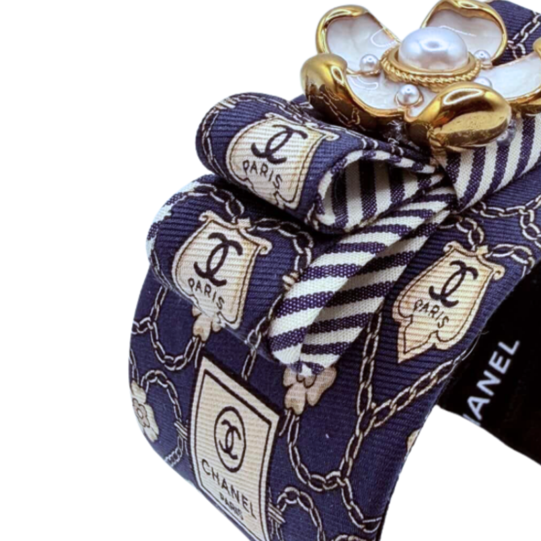 Chanel Silk Necktie Cuff Bracelet by Flock by Wild for Vintage Luxe Up