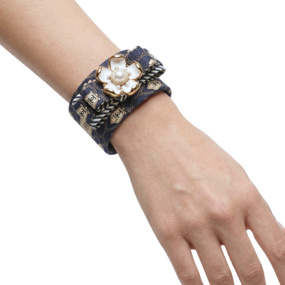 Chanel Silk Necktie Cuff Bracelet by Flock by Wild for Vintage Luxe Up