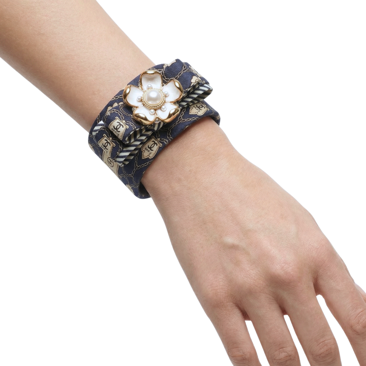 Chanel Silk Necktie Cuff Bracelet by Flock by Wild for Vintage Luxe Up